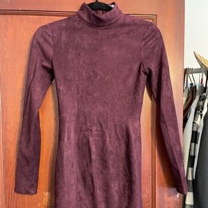Long sleeved maroon dress; velvet. Never worn, with tags.
